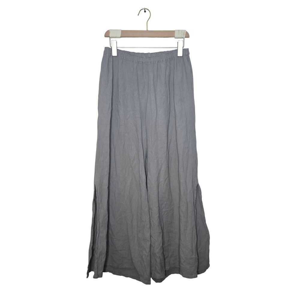 Oh My Gauze Pants Size 1 Small/ Medium Gray Slit Legs Crepe Comfort